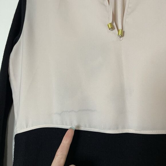 Club Monaco pink black wool laine knit long sleeve dress size small - Picture 6 of 7